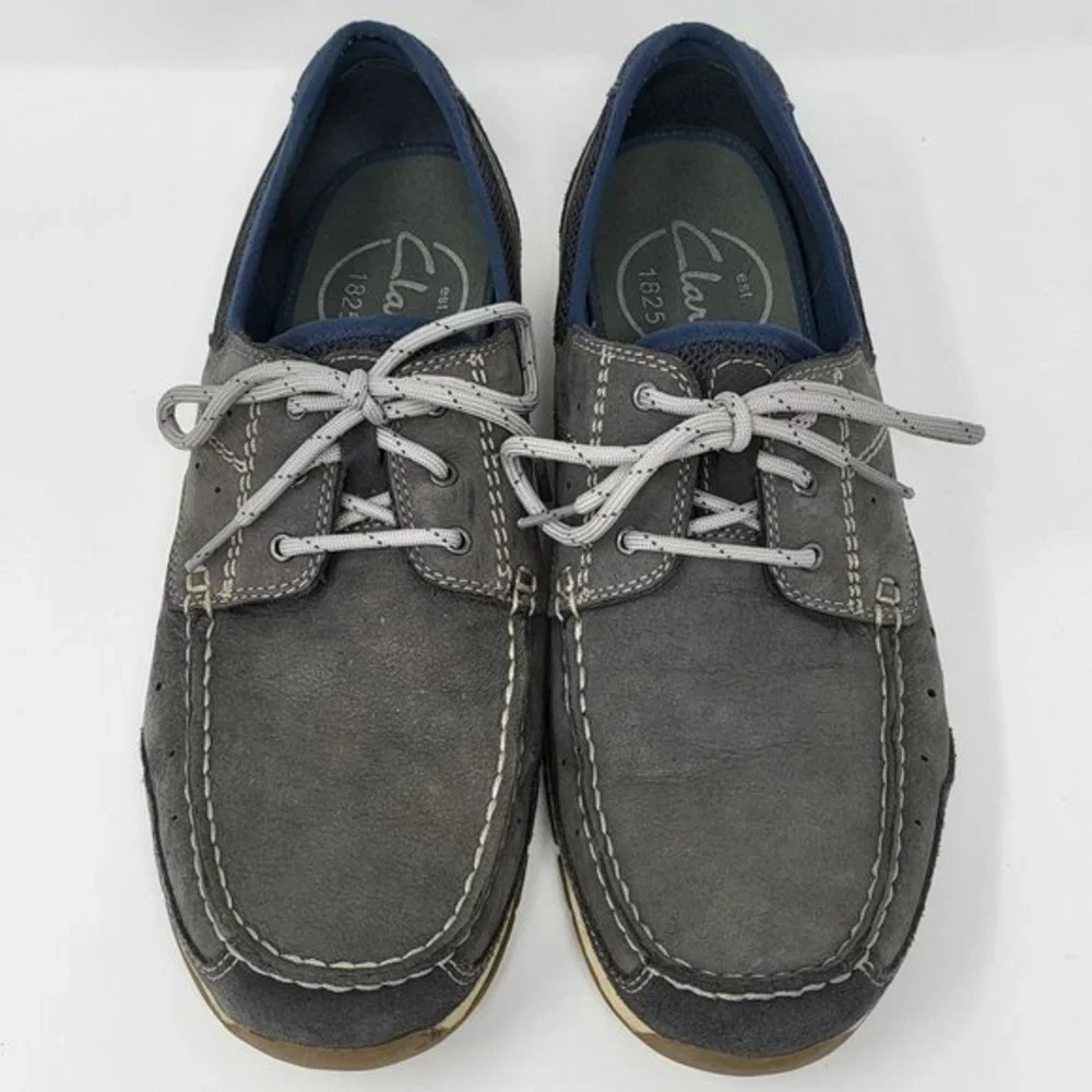 Clarks Ramada English Navy Nubuck‎ Casuals Blue Leather Mens Size 11.5